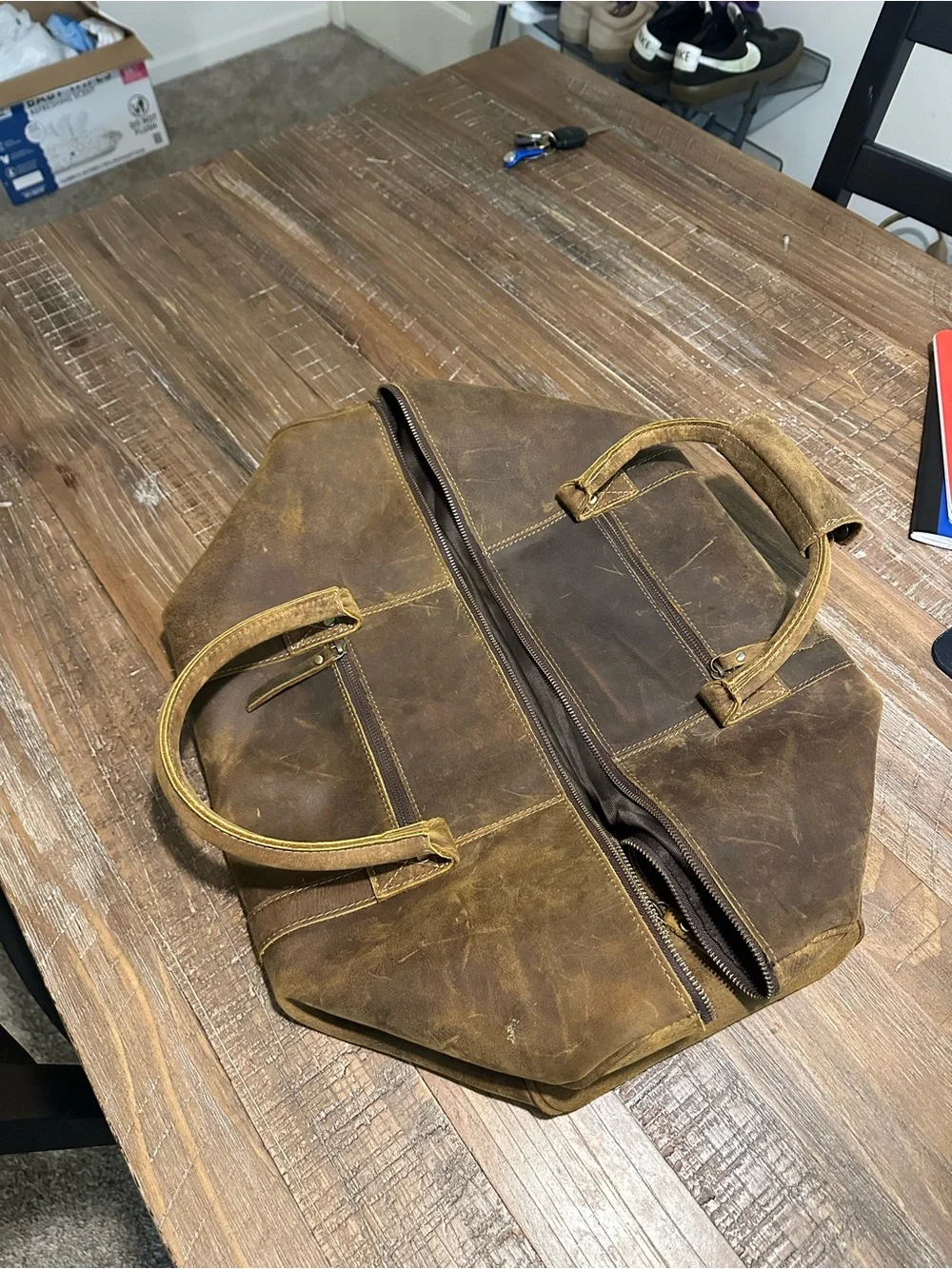 Leather (Buffalo) Duffel Bag - Mens